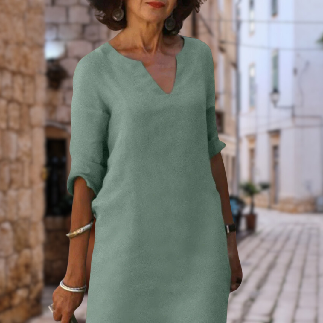 Maëla | Robe Élégante à Col en V