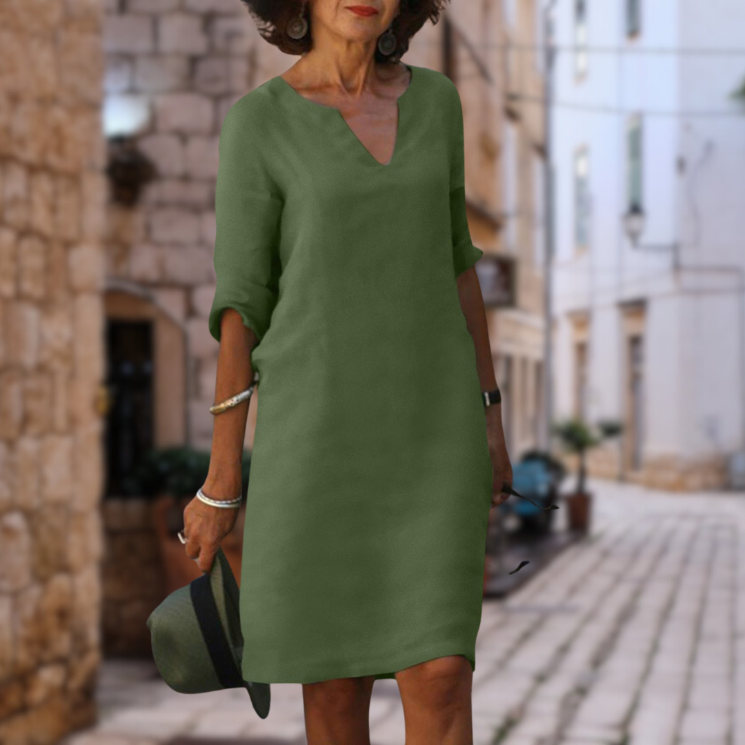 Maëla | Robe Élégante à Col en V