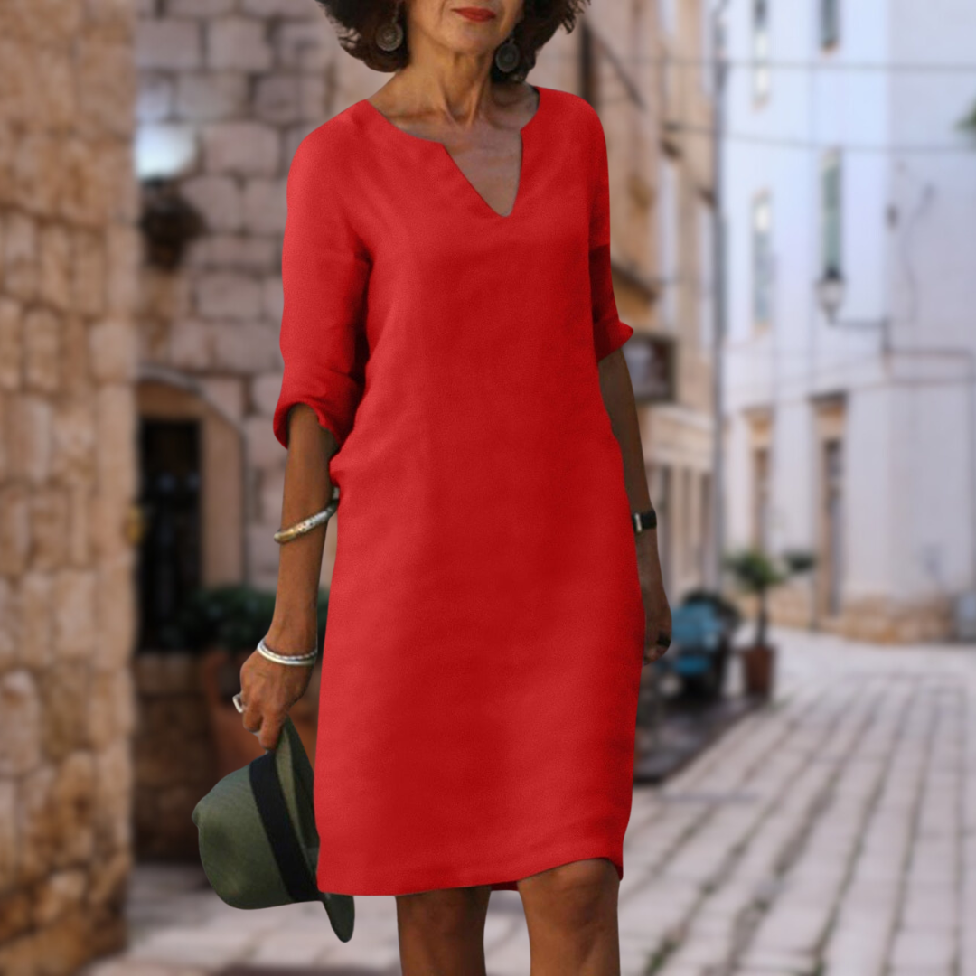Maëla | Robe Élégante à Col en V