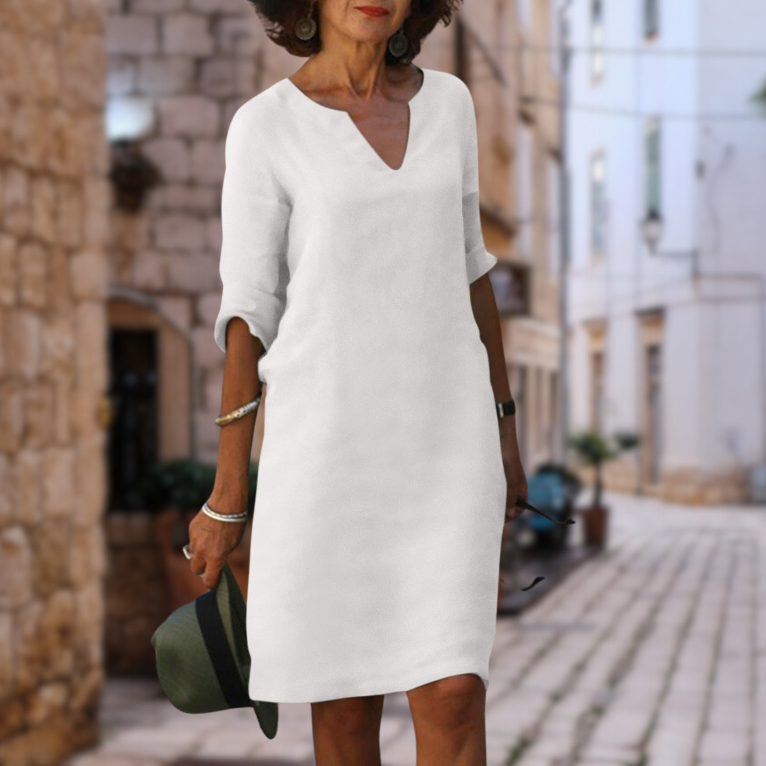 Maëla | Robe Élégante à Col en V