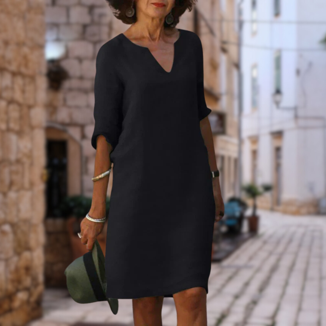 Maëla | Robe Élégante à Col en V