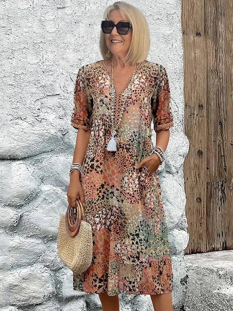 Justine | Robe midi bohème élégante