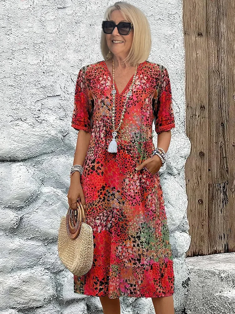 Justine | Robe midi bohème élégante